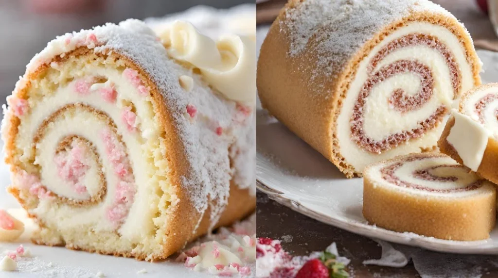 Vanilla Swiss Roll Cake with Cream Filling