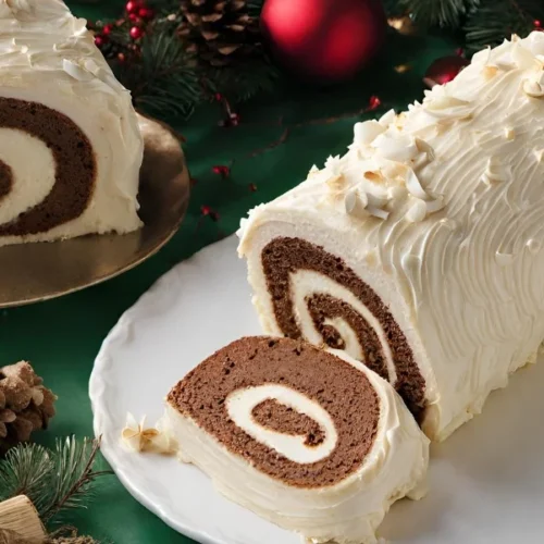 Vanilla Yule Log Cake Recipe