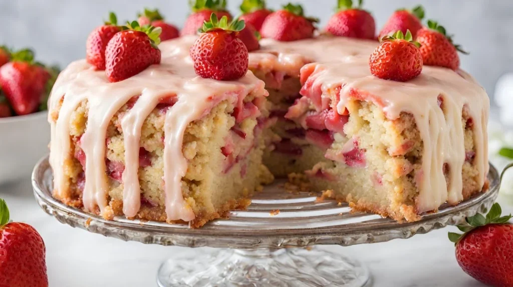 Strawberry Rhubarb Cake Recipe