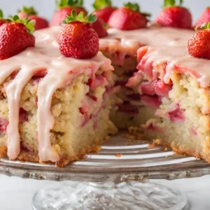 Strawberry Rhubarb Cake Recipe
