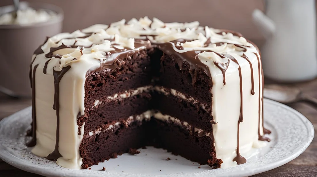 Chocolate Cake With Vanilla Icing