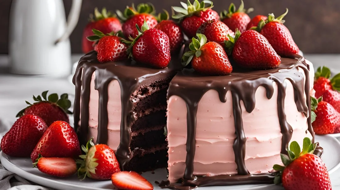 Chocolate Covered Strawberry Cake