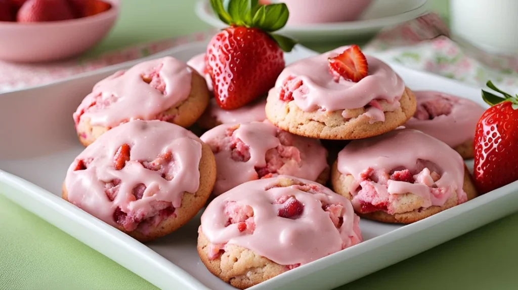 Strawberry Cake Cookies