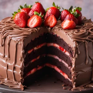 Chocolate And Strawberry Cake