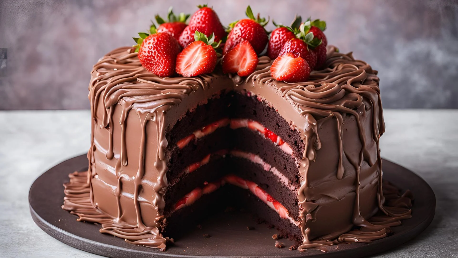 Chocolate And Strawberry Cake