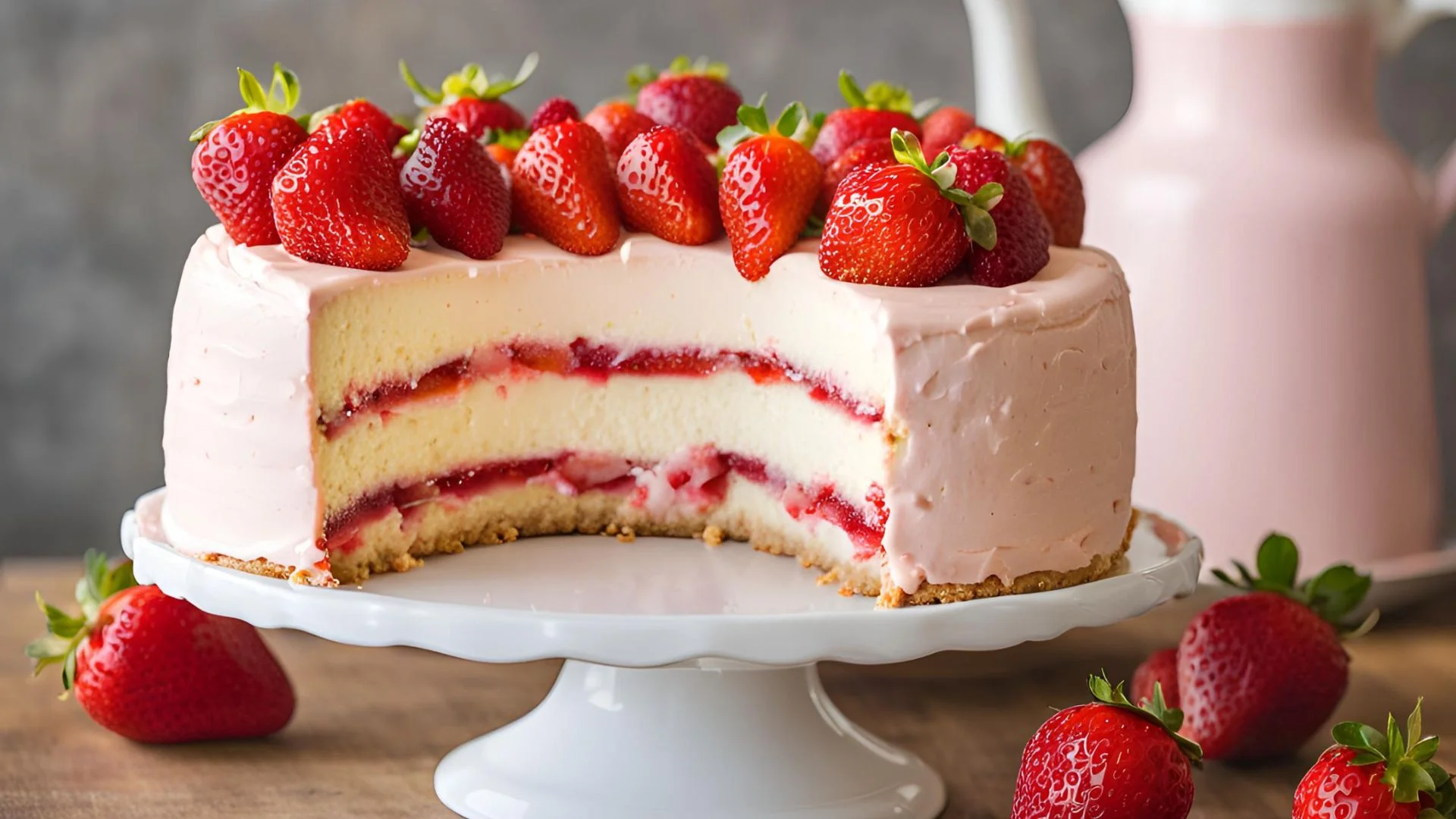 Strawberry Cheesecake Cake Recipe