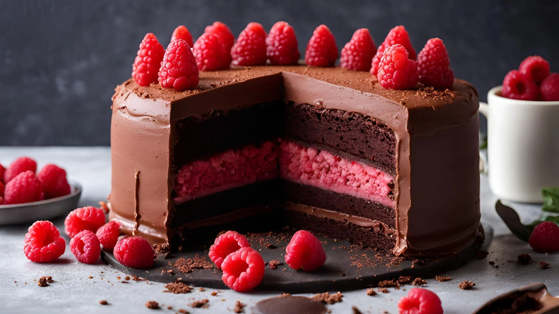 Chocolate Raspberry Mousse Cake