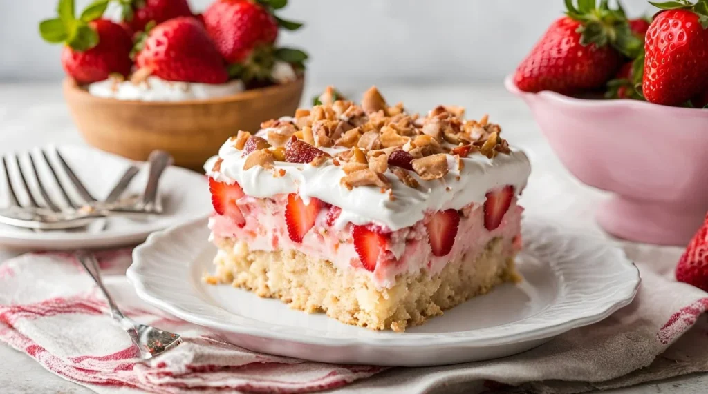 Strawberry Crunch Poke Cake Recipe