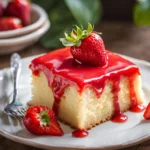 Vanilla Sheet Cake With Strawberry Glaze