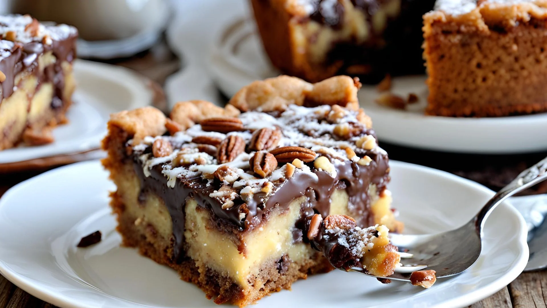 Chocolate Pecan Ooey Gooey Butter Cake