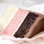 Chocolate Vanilla And Strawberry Cake