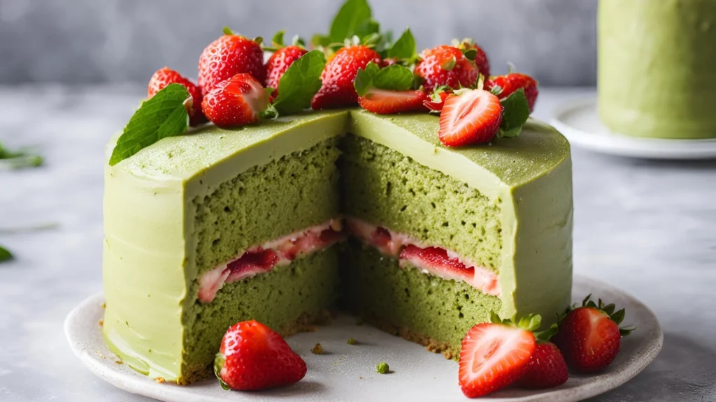 Matcha Strawberry Cake Recipe