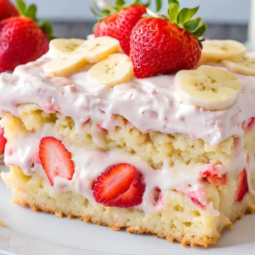 Strawberry Banana Pudding Cake