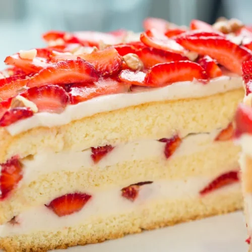 Strawberry Boston Cream Cake