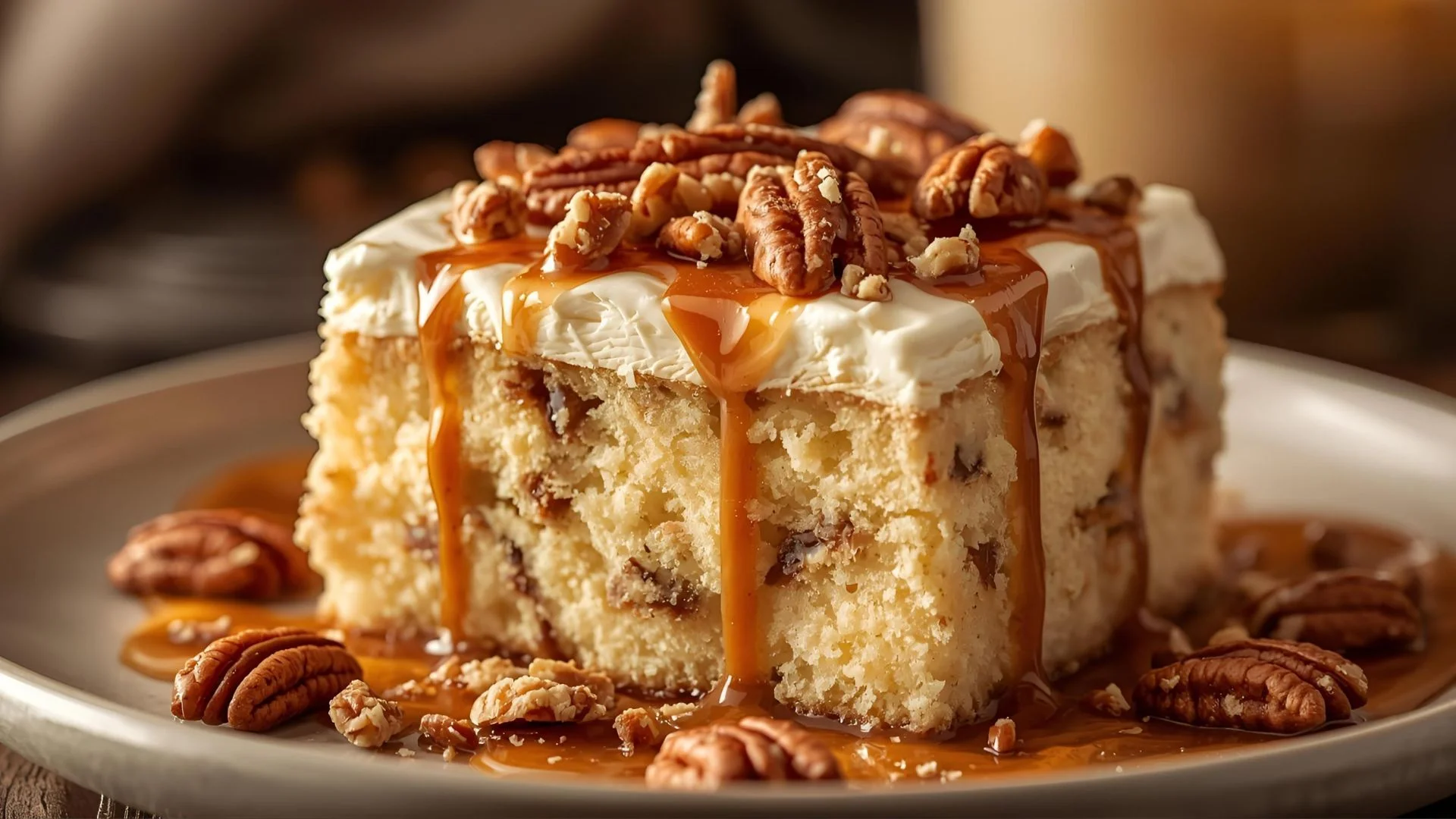 Butter Pecan Poke Cake