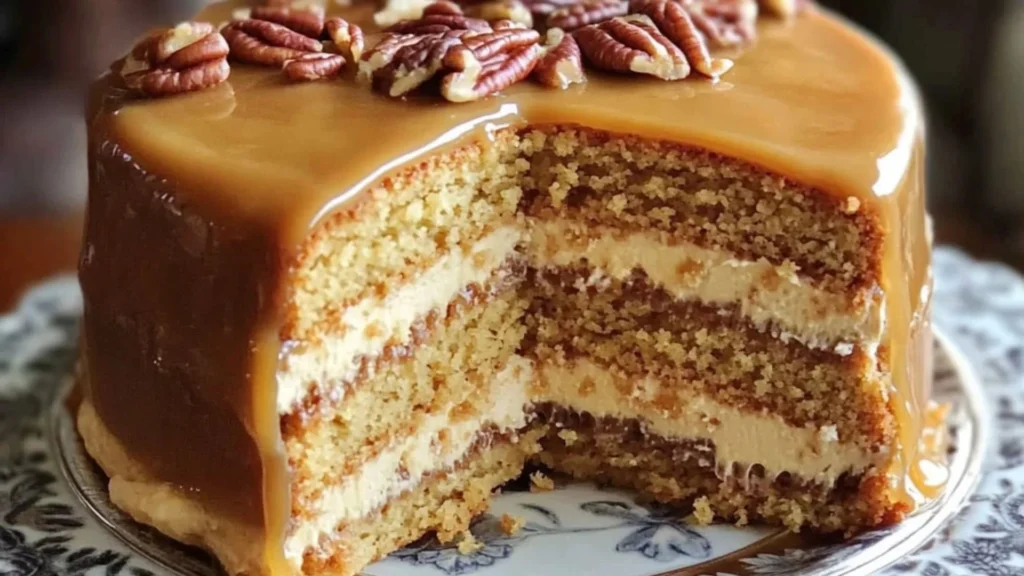 Southern Pecan Caramel Cake Recipe