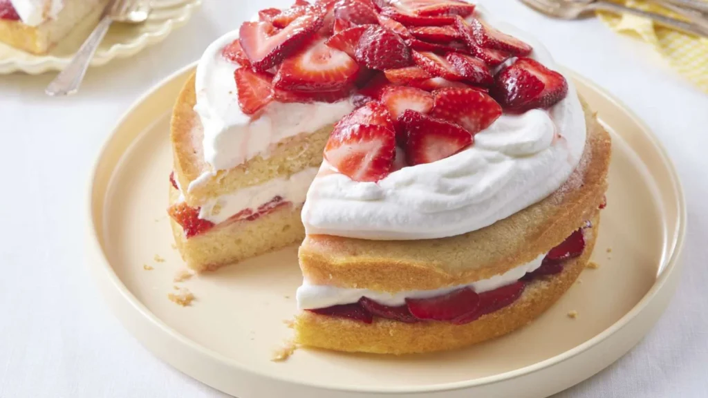 Strawberry Custard Cake